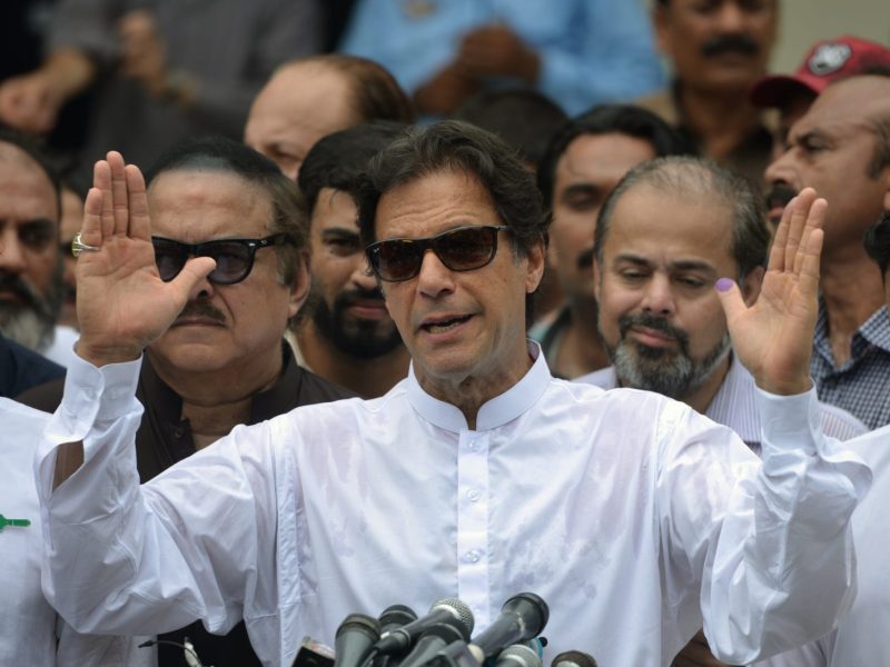 Imran Khan has been accused of bowing to religious extremists in Pakistan. Photo: AFP/Aamir Qureshi